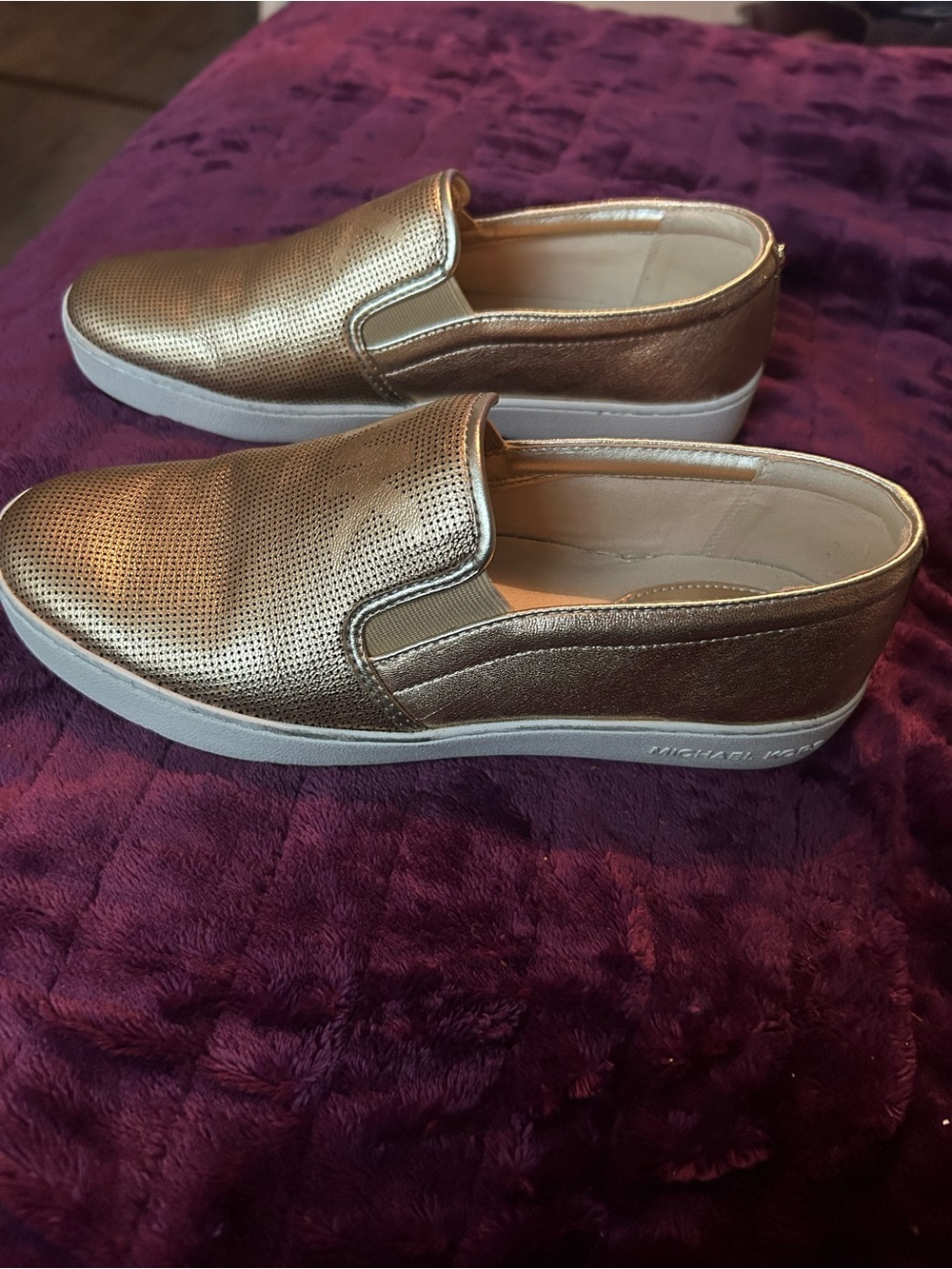 Michael Kors Metallic Gold Slip-On Sneakers